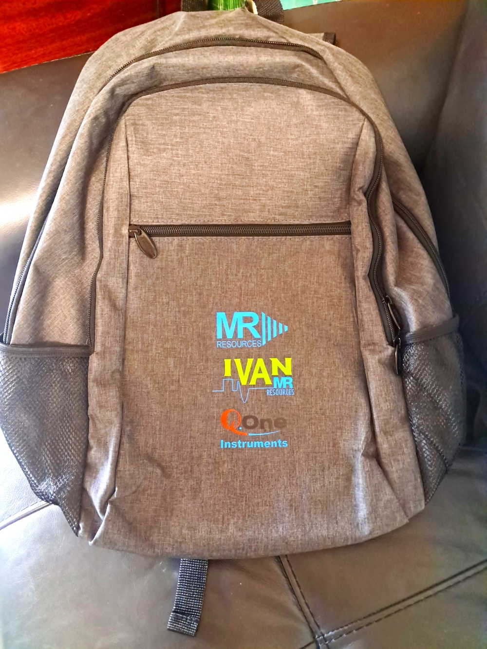 New Gray Corporate Backpack with Front Logo